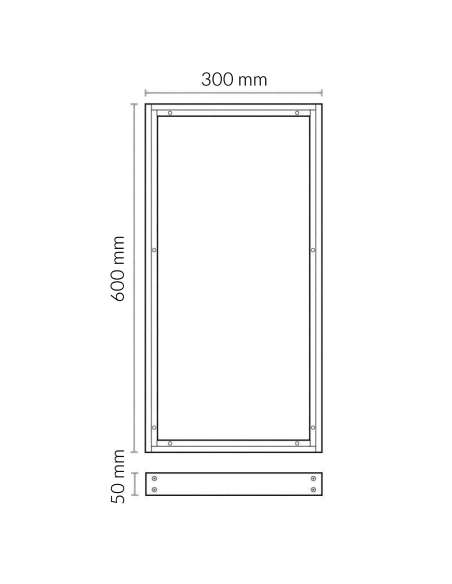 Surface Panel Kit 60x30 cm White 50 mm Aluminum M LEDME