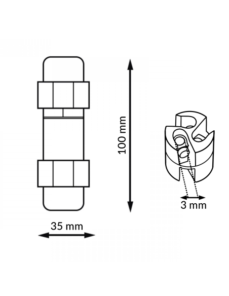 Conector em I IP68 Policarbonato M LEDME