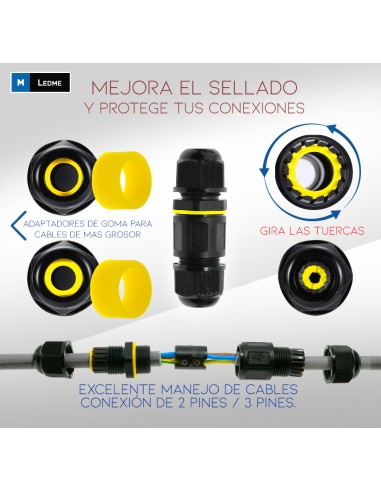 Conector En I IP68 Policarbonato M LEDME