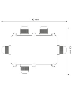 Boîtier avec cinq connecteurs IP68 en polycarbonate 2