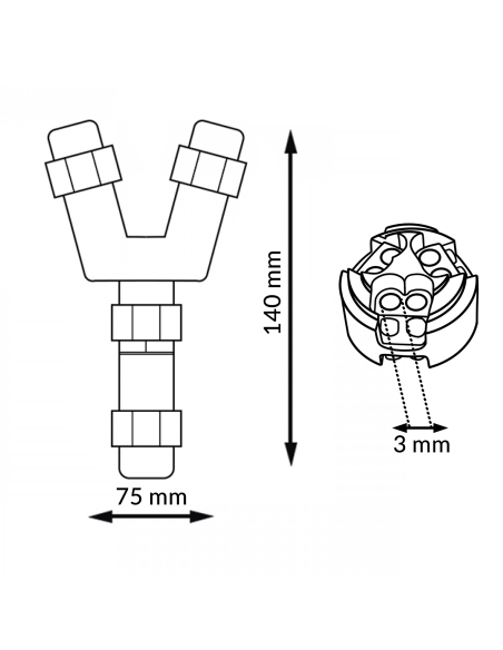 Conector En e IP68 marca M LEDME em material PC
