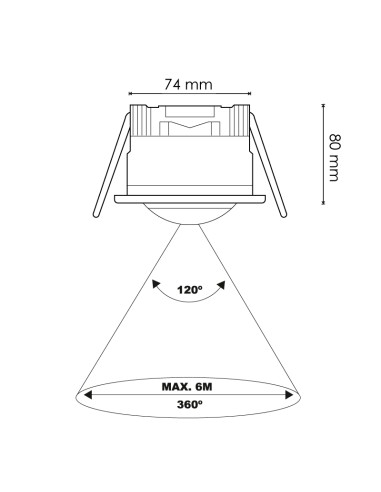 Einbauliche LEDME Bewegungsmelder PIR 360°