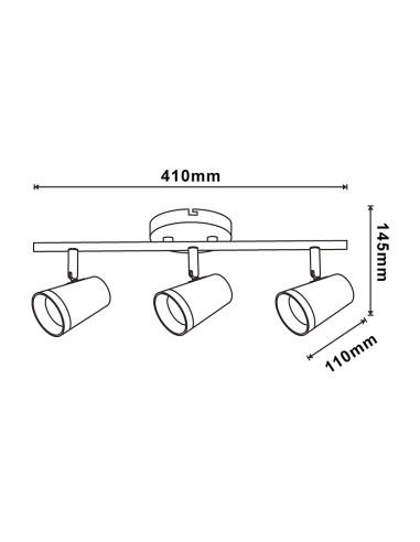 Country 3-Light GU10 Ceiling Wall Light - Dsc