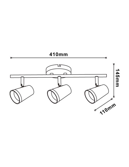 Country 3-Light GU10 Ceiling Wall Light - Dsc