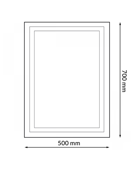 LED Bathroom Mirror Rectangular 15W CCT 500x700mm IP44