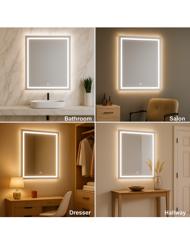 LED Bathroom Mirror Rectangular 15W CCT 500x700mm IP44
