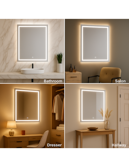 LED Bathroom Mirror Rectangular 15W CCT 500x700mm IP44