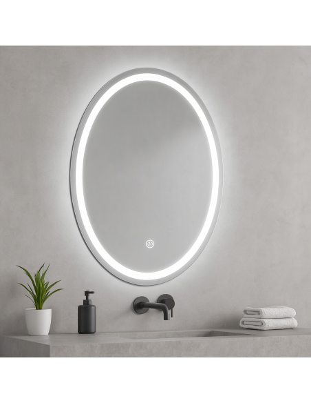 LED Bathroom Mirror Rectangular 15W CCT 500x700mm IP44