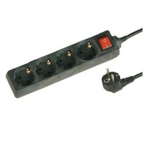 Base de superficie con cable e interruptor de 2 enchufes - ElectroMaterial