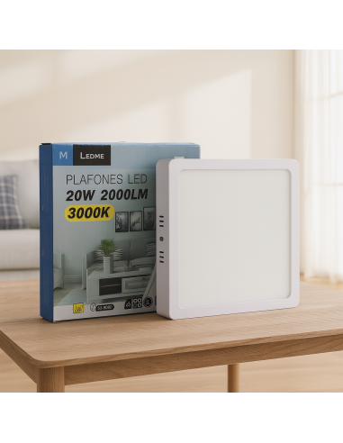 Aufputz-Slim-Panel quadratisch 20W 6000K LEDME