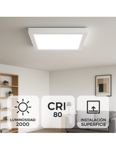 Slim Surface Square Panel M LEDME 20W 3000K Aluminum