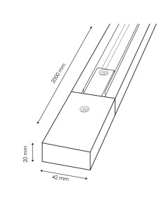 Rail biphasé renforcé 2 m aluminium 2