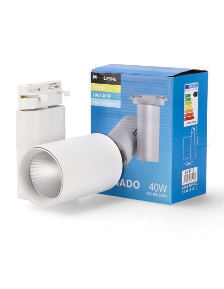 White Bernado 40W Single-phase LED Track Light Dsc 4500K