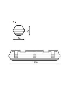IP65 Waterproof LED T8 Tube Diffuser 1200mm 2