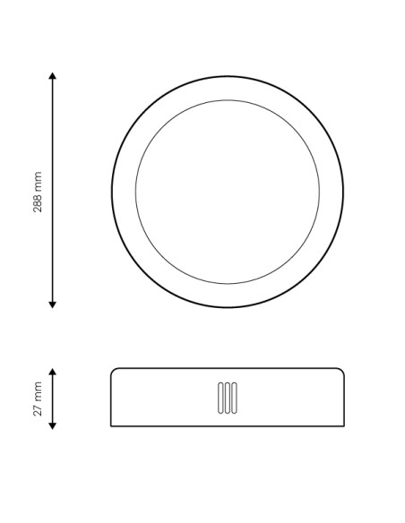 Slim Surface Circular Panel Series 25W 6000K M LEDME