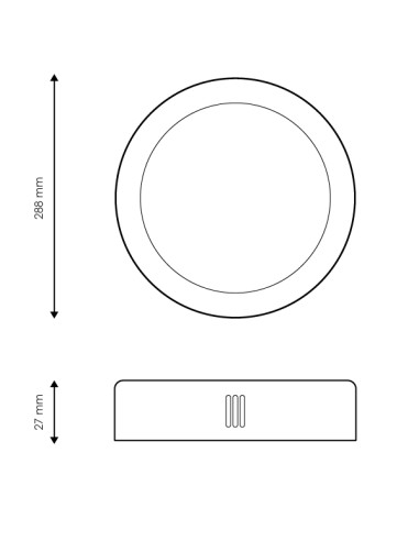 Slim Surface Circular LEDME Panel 25W 3000K