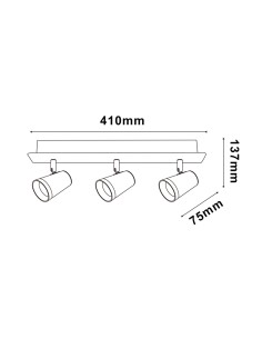LEDME Ceiling Surface Light 3 GU10 Spots Aluminium 2
