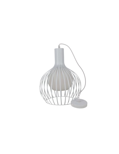 Lampe suspendue blanche Carol métal E27 280x380H mm