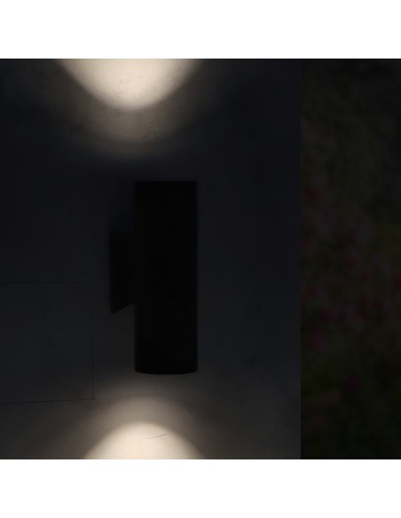 Black Tube Wall Light IP54 M LEDME