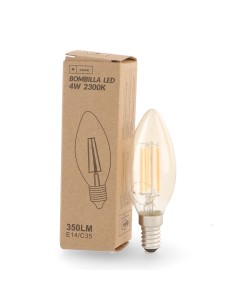 LED Filament Bulb E14 4W Amber 2300K Glass
