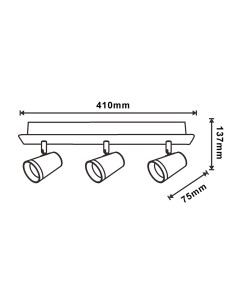 Applique da soffitto Gu10 City 3 Focos M LEDME Alluminio 2