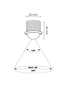 Mini PIR 360° recessed motion detector M LEDME 2