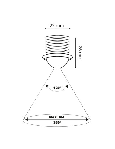 Mini PIR 360° recessed motion detector M LEDME