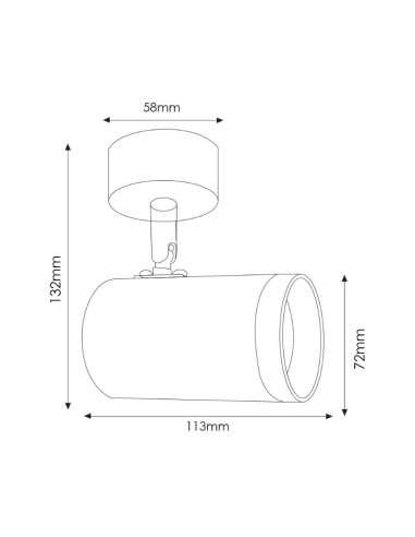 Ceiling Wall Light Gu10 Adjustable Country 1 Spot - Dsc