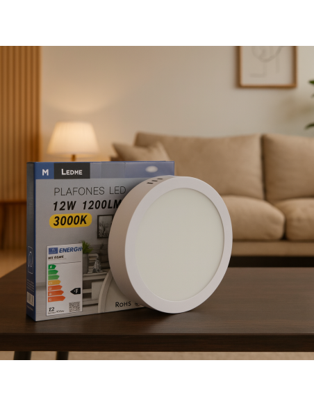 Slim Surface Circular Panel 12W SMD 2835 3000K M LEDME