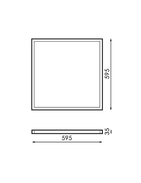 LED-Panel Serie Trielle 60x60 cm 48W No Flicker 3000K