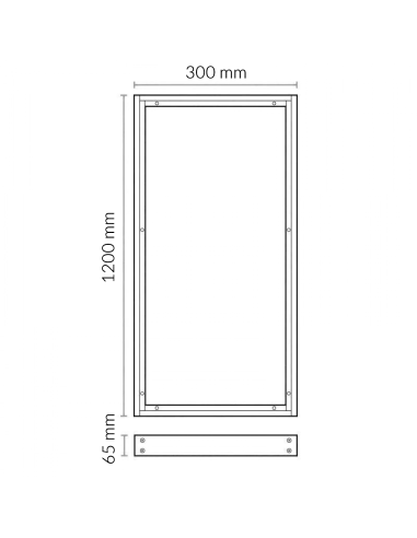 Surface Panel Kit 120x30 cm White 65 mm M LEDME
