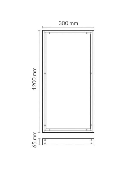 Surface Panel Kit 120x30 cm White 65 mm M LEDME