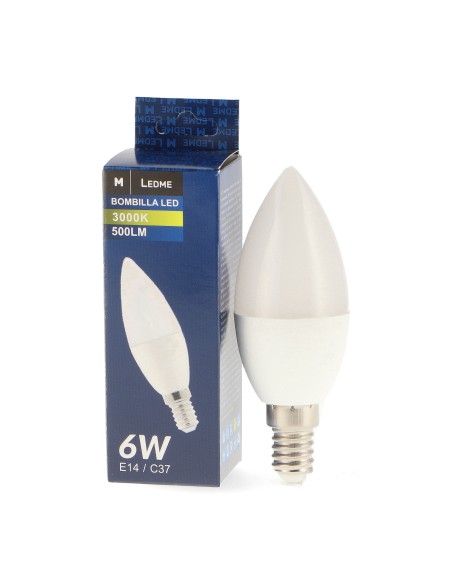Lâmpada LED C37 E14 6W - Dsc 6000k