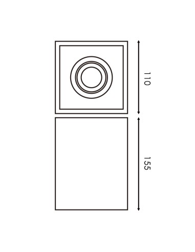 Berlin Ceiling Wall Light GU10 40W Aluminium M LEDME