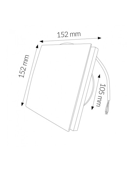 Extractor Hadary M LEDME 15W 80 m3/h IP44 carcasa PC