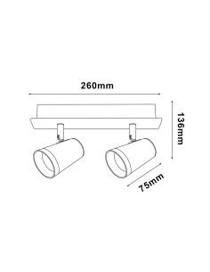M LEDME State 2 GU10 Spotlights Adjustable Ceiling Wall Light 2