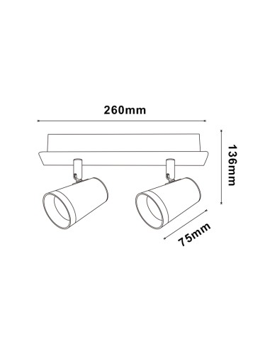 M LEDME State 2 GU10 Spotlights Adjustable Ceiling Wall Light