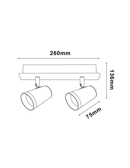 M LEDME State 2 GU10 Spotlights Adjustable Ceiling Wall Light