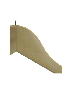 Solid wood hanger with bar for trousers and chrome hooks 2