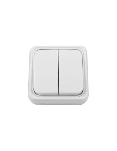 Interrupteur double blanc KRANG 10A 250V IP20