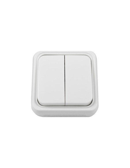 Interrupteur double blanc KRANG 10A 250V IP20