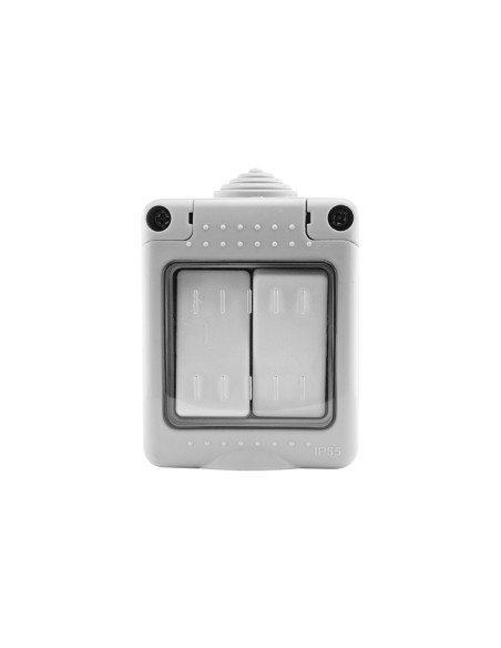 KRANG IP55 Waterproof Double Switch 10A Light Grey