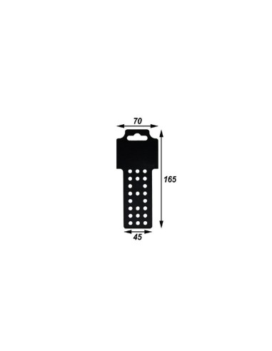 Percha de plástico negro LOGUI 160x70 mm con orificios