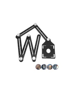 Regla de medición multiángulo WADFOW para azulejos, 12 cm, aleación de aluminio