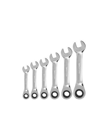 Conjunto de 6 chaves combinadas curtas WADFOW Cr-Mo 8-17mm