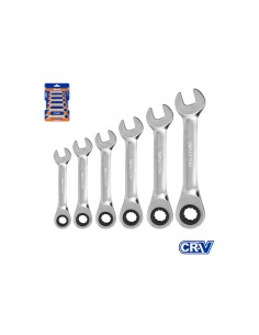 Conjunto de 6 chaves combinadas curtas WADFOW Cr-Mo 8-17mm 2