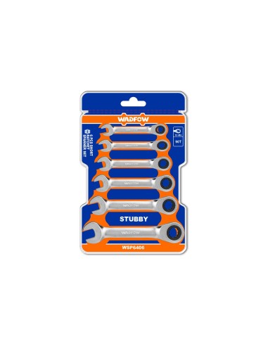 Conjunto de 6 chaves combinadas curtas WADFOW Cr-Mo 8-17mm