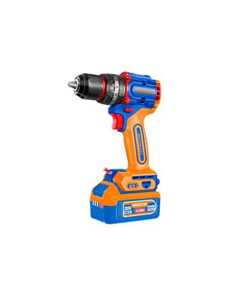 Wadfow 20V Cordless Impact Drill and Angle Grinder Kit with Case