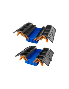 Conjunto de 2 caixas de ferramentas plásticas WADFOW com 3 e 5 bandejas 2