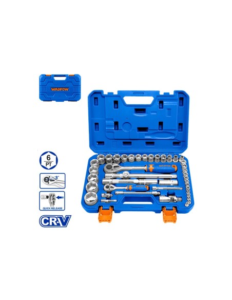 WADFOW 43-piece Socket Wrench Set 1/4 and 1/2 inch